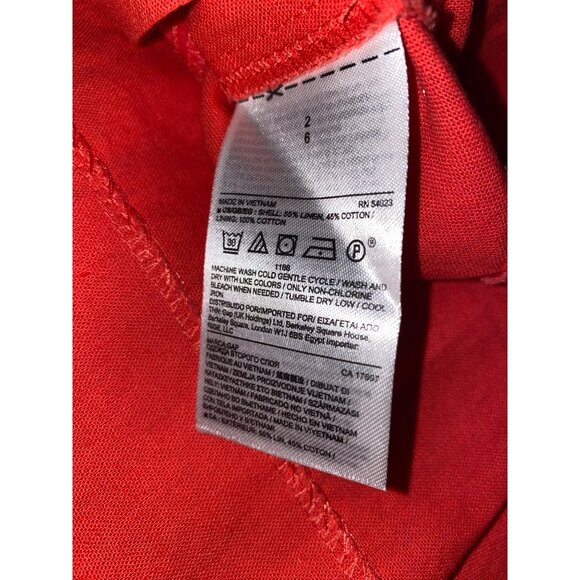 Gap Sleeveless ALine Dress Rose Bush Red Cotton Blend Size 02 - Picture 5 of 12